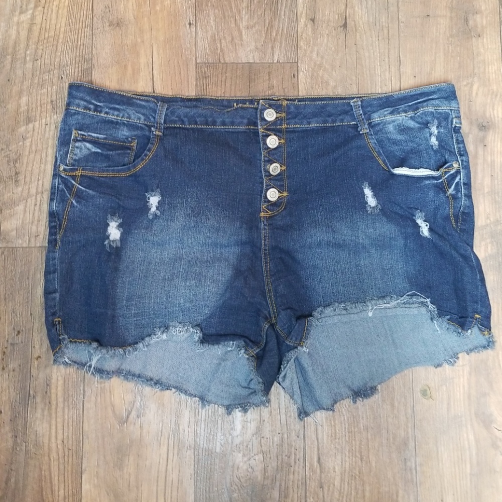 Rue 21 Shorty Booty Shorts Plus Size 24 Button Fly